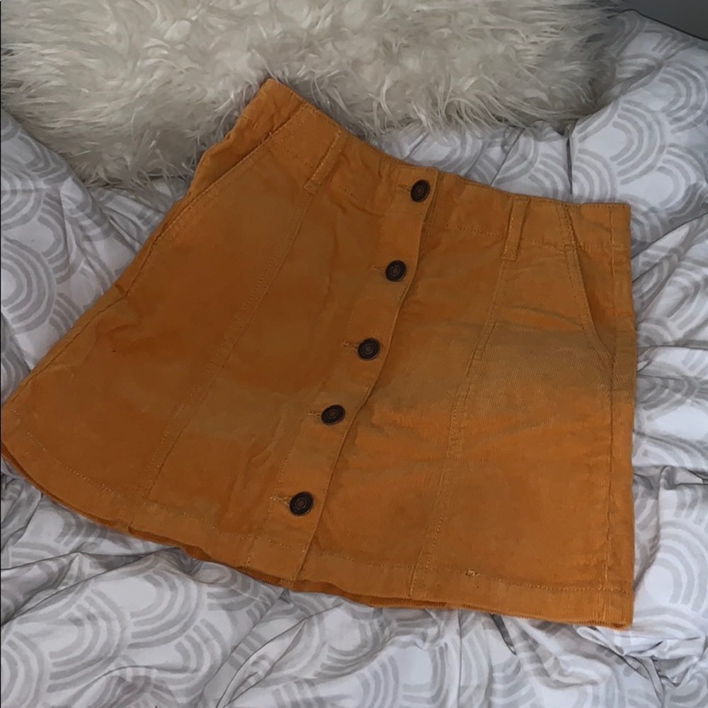forever 21 mustard corduroy mini skirt
